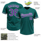 Custom Teal Purple-White Two-Button Unisex Softball Jersey Limited