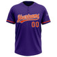 Custom Purple Orange-White Two-Button Unisex Softball Jersey Limited