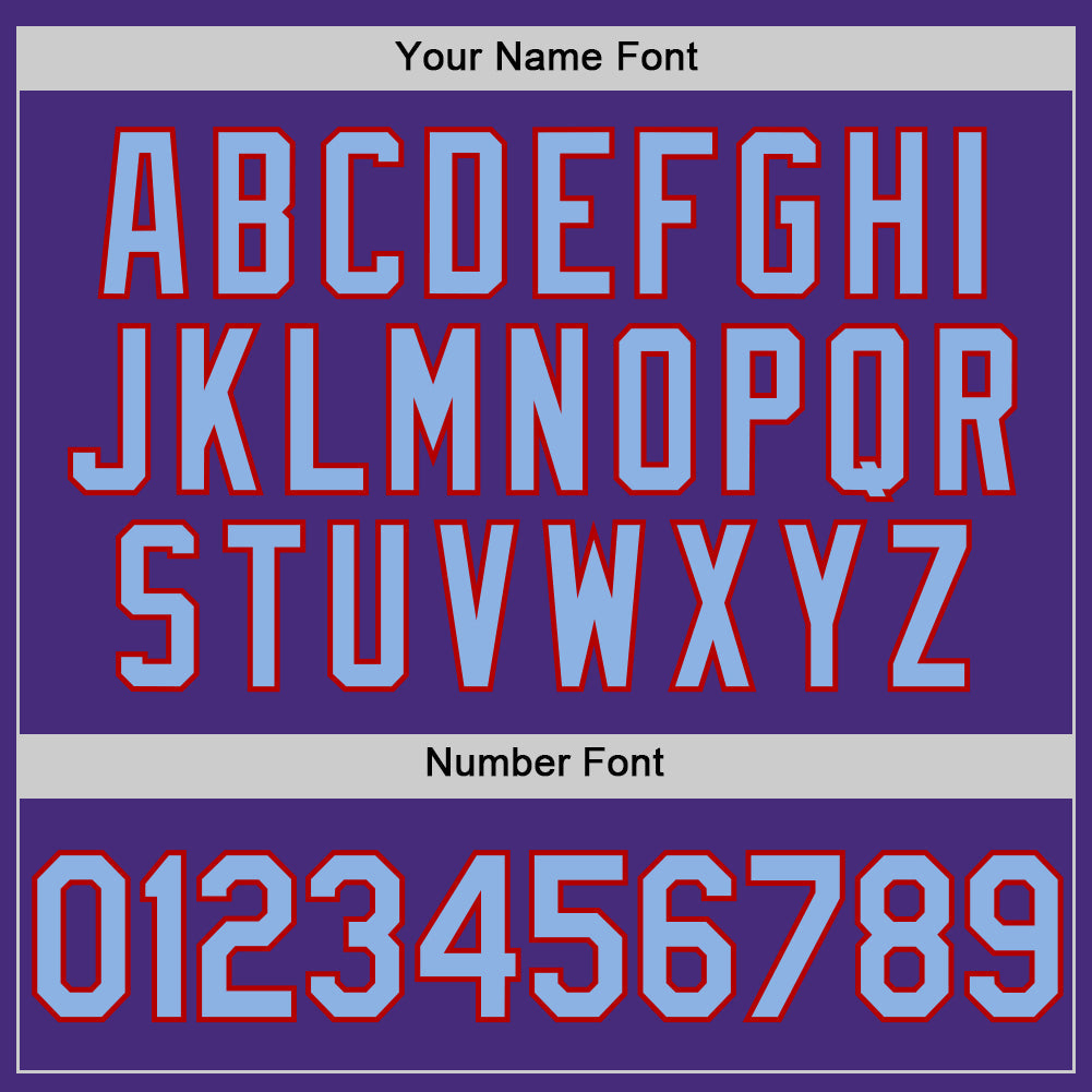 Custom Purple Light Blue-Red Two-Button Unisex Softball Jersey Limited