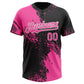 Custom Pink Black-White 3D Pattern Abstract Brush Stroke Two-Button Unisex Softball Jersey Limited