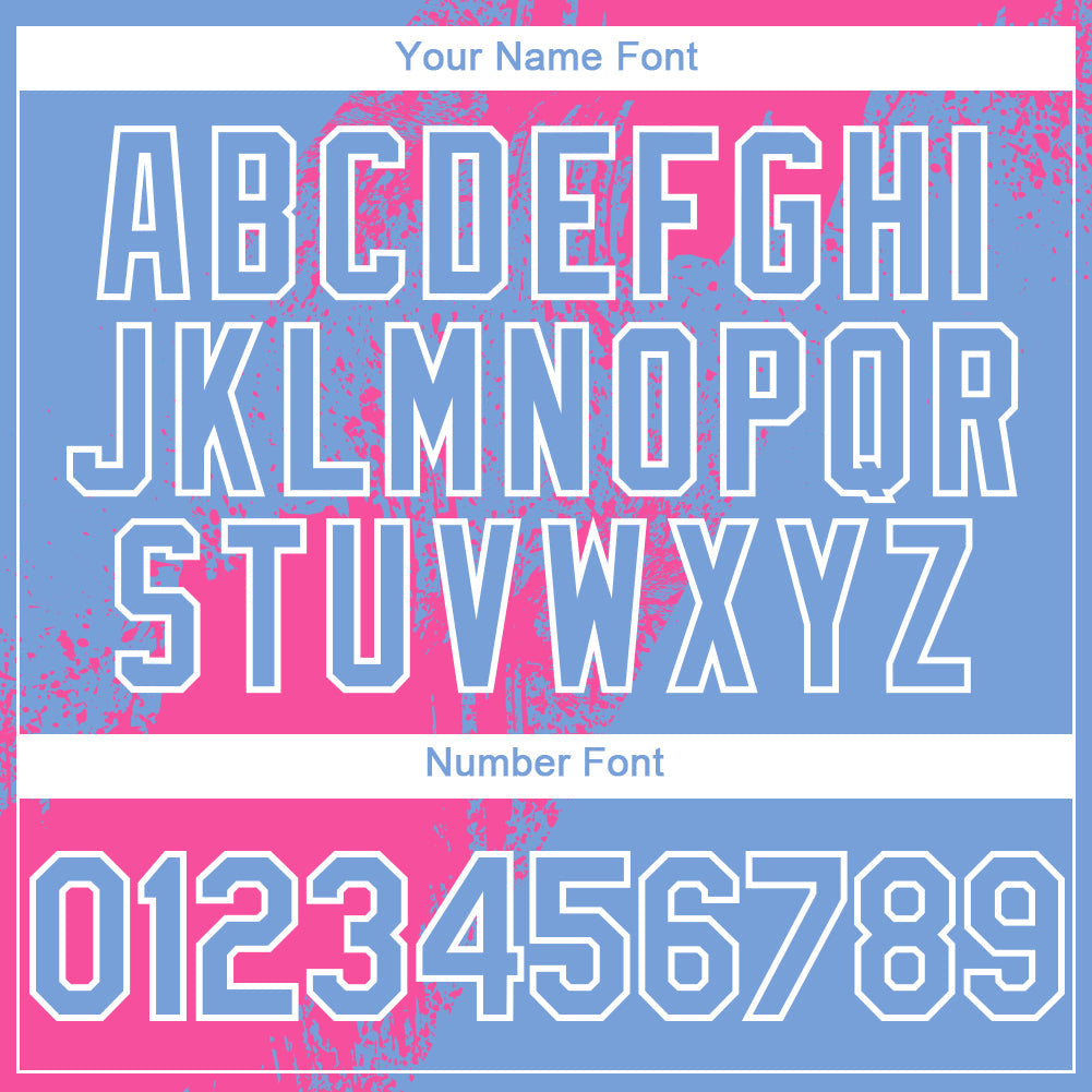 Custom Pink Light Blue-White 3D Pattern Abstract Brush Stroke Two-Button Unisex Softball Jersey Limited