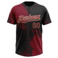 Custom Crimson Black-Cream 3D Pattern Abstract Brush Stroke Two-Button Unisex Softball Jersey Limited