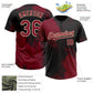 Custom Crimson Black-Cream 3D Pattern Abstract Brush Stroke Two-Button Unisex Softball Jersey Limited