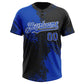 Custom Black Thunder Blue-White 3D Pattern Abstract Brush Stroke Two-Button Unisex Softball Jersey Limited