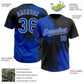 Custom Black Thunder Blue-White 3D Pattern Abstract Brush Stroke Two-Button Unisex Softball Jersey Limited