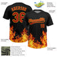 Custom Black Red-Gold 3D Pattern Design Flame Two-Button Unisex Softball Jersey Limited