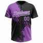 Custom Medium Purple Black-White 3D Pattern Abstract Brush Stroke Two-Button Unisex Softball Jersey Limited