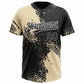 Custom Cream Black-White 3D Pattern Abstract Brush Stroke Two-Button Unisex Softball Jersey Limited
