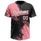 Custom Medium Pink Black-White 3D Pattern Abstract Brush Stroke Two-Button Unisex Softball Jersey Limited
