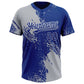 Custom Gray Royal-White 3D Pattern Abstract Brush Stroke Two-Button Unisex Softball Jersey Limited