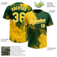 Custom Yellow Green-White 3D Pattern Abstract Brush Stroke Two-Button Unisex Softball Jersey Limited