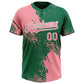 Custom Medium Pink Kelly Green-White 3D Pattern Abstract Brush Stroke Two-Button Unisex Softball Jersey Limited