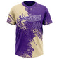 Custom Cream Purple-White 3D Pattern Abstract Brush Stroke Two-Button Unisex Softball Jersey Limited