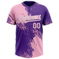 Custom Light Pink Purple-White 3D Pattern Abstract Brush Stroke Two-Button Unisex Softball Jersey Limited