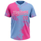 Custom Pink Light Blue-White 3D Pattern Abstract Brush Stroke Two-Button Unisex Softball Jersey Limited