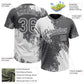 Custom White Steel Gray 3D Pattern Abstract Brush Stroke Two-Button Unisex Softball Jersey Limited