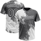 Custom White Steel Gray 3D Pattern Abstract Brush Stroke Two-Button Unisex Softball Jersey