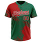 Custom Red Kelly Green-White 3D Pattern Abstract Brush Stroke Two-Button Unisex Softball Jersey Limited