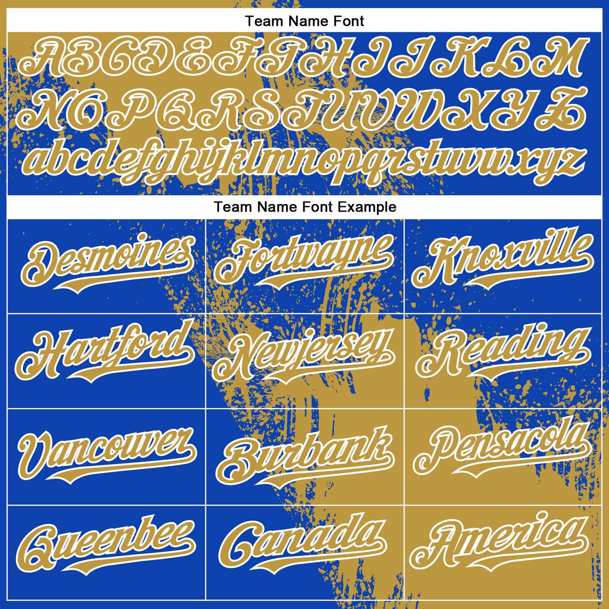Custom Old Gold Thunder Blue-White 3D Pattern Abstract Brush Stroke Two-Button Unisex Softball Jersey Limited