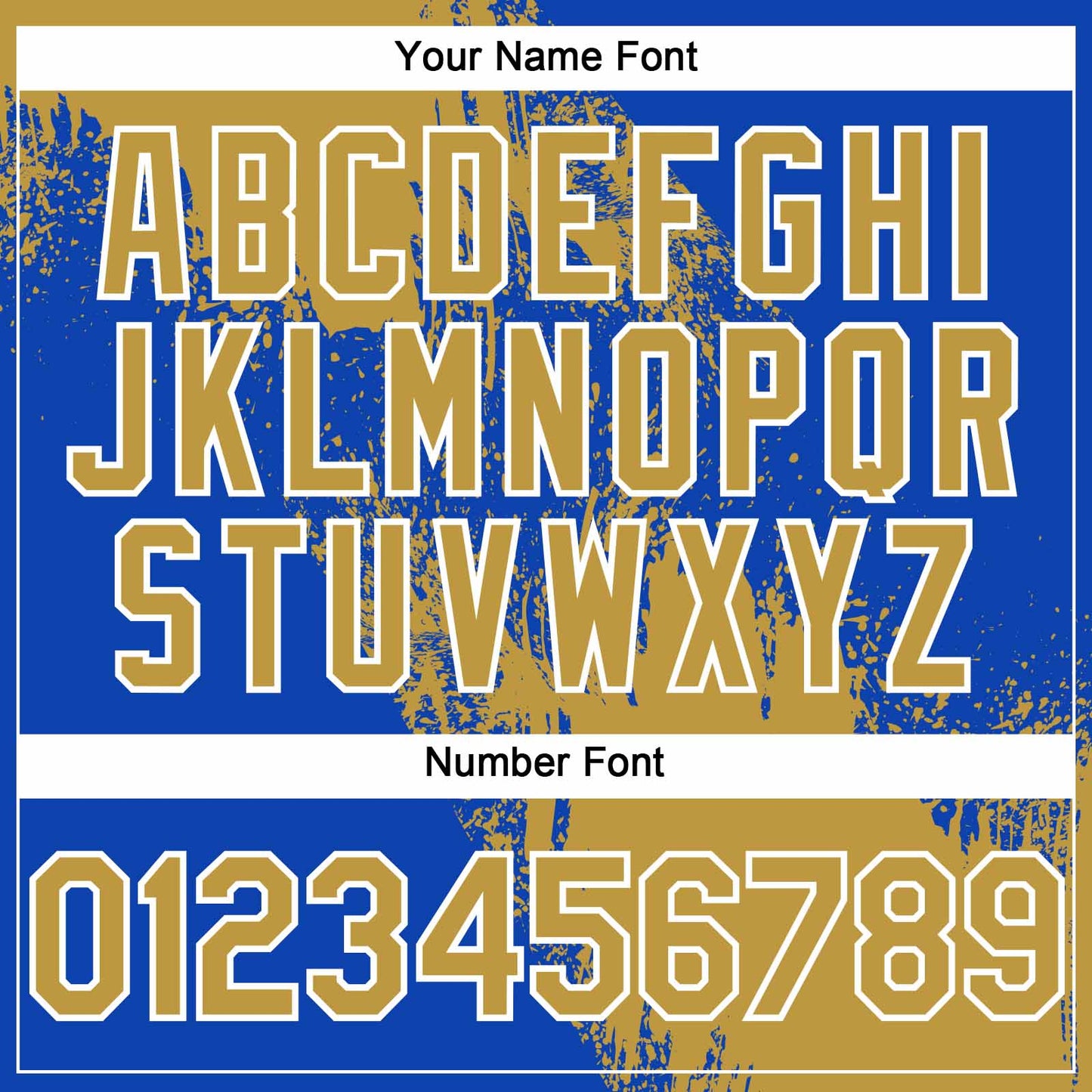 Custom Old Gold Thunder Blue-White 3D Pattern Abstract Brush Stroke Two-Button Unisex Softball Jersey Limited