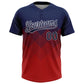 Custom Navy Red-White 3D Gradient Square Shape Two-Button Unisex Softball Jersey Limited