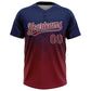 Custom Navy Crimson-White 3D Gradient Square Shape Two-Button Unisex Softball Jersey Limited