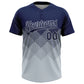 Custom Navy Silver 3D Gradient Square Shape Two-Button Unisex Softball Jersey Limited