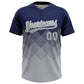 Custom Navy Gray-White 3D Gradient Square Shape Two-Button Unisex Softball Jersey Limited