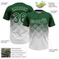 Custom Green White 3D Gradient Square Shape Two-Button Unisex Softball Jersey Limited