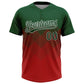 Custom Green Red-White 3D Gradient Square Shape Two-Button Unisex Softball Jersey Limited
