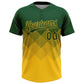 Custom Green Yellow 3D Gradient Square Shape Two-Button Unisex Softball Jersey Limited