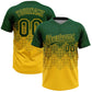 Custom Green Yellow 3D Gradient Square Shape Two-Button Unisex Softball Jersey