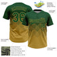 Custom Green Old Gold 3D Gradient Square Shape Two-Button Unisex Softball Jersey Limited