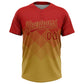 Custom Red Old Gold 3D Gradient Square Shape Two-Button Unisex Softball Jersey Limited