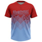 Custom Red Light Blue 3D Gradient Square Shape Two-Button Unisex Softball Jersey Limited
