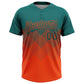 Custom Teal Orange 3D Gradient Square Shape Two-Button Unisex Softball Jersey Limited