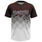 Custom Brown White 3D Gradient Square Shape Two-Button Unisex Softball Jersey Limited