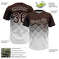 Custom Brown White 3D Gradient Square Shape Two-Button Unisex Softball Jersey Limited