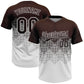 Custom Brown White 3D Gradient Square Shape Two-Button Unisex Softball Jersey