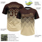 Custom Brown Cream 3D Gradient Square Shape Two-Button Unisex Softball Jersey Limited