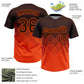 Custom Brown Orange 3D Gradient Square Shape Two-Button Unisex Softball Jersey Limited