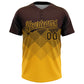 Custom Brown Gold 3D Gradient Square Shape Two-Button Unisex Softball Jersey Limited