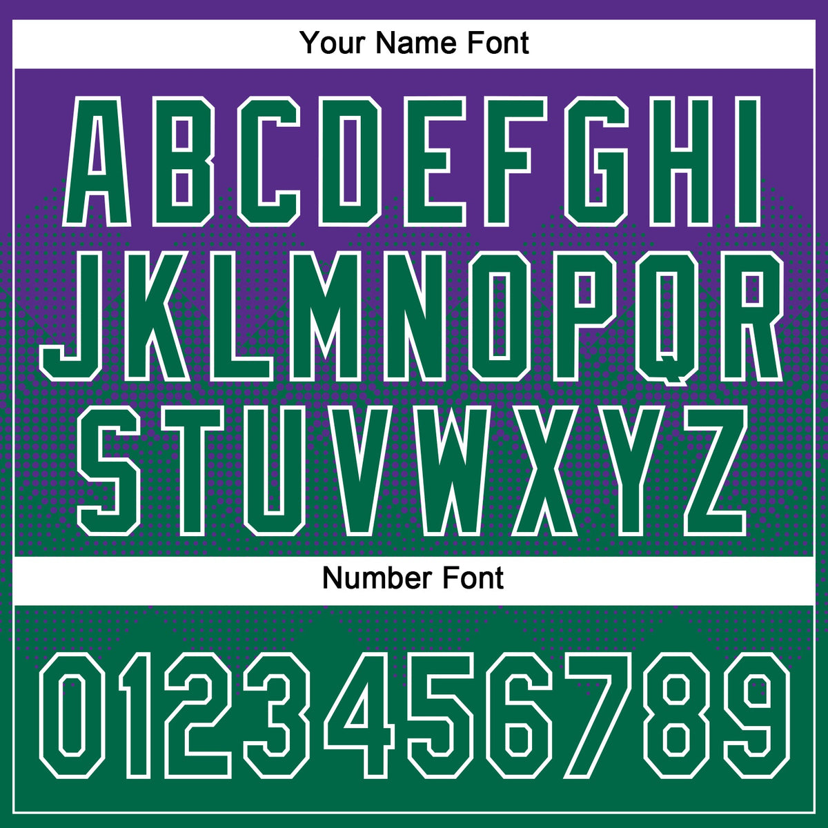 Custom Purple Kelly Green-White 3D Gradient Square Shape Two-Button Unisex Softball Jersey Limited