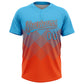 Custom Sky Blue Orange 3D Gradient Square Shape Two-Button Unisex Softball Jersey Limited