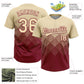 Custom Cream Crimson 3D Gradient Square Shape Two-Button Unisex Softball Jersey Limited