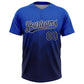 Custom Thunder Blue Navy-White 3D Gradient Square Shape Two-Button Unisex Softball Jersey Limited