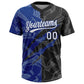 Custom Graffiti Pattern White Black-Royal 3D Scratch Two-Button Unisex Softball Jersey Limited