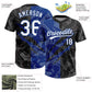 Custom Graffiti Pattern White Black-Royal 3D Scratch Two-Button Unisex Softball Jersey Limited