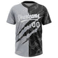 Custom Graffiti Pattern White Black-Gray 3D Scratch Two-Button Unisex Softball Jersey Limited
