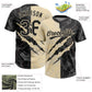 Custom Graffiti Pattern Black-Cream 3D Scratch Two-Button Unisex Softball Jersey Limited